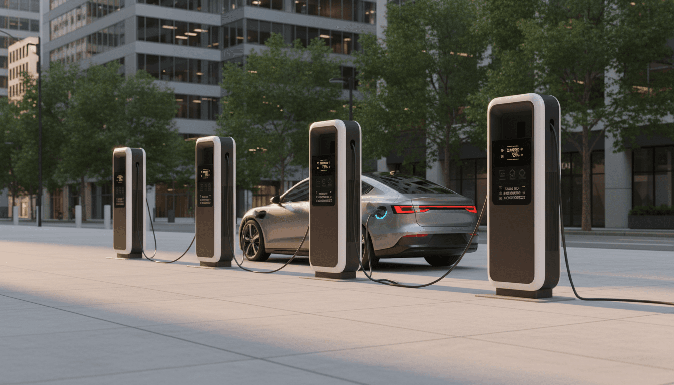 DC fast charging station with EV
