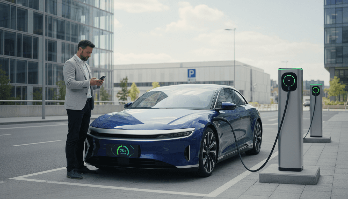 Smartphone payment at EV charging station